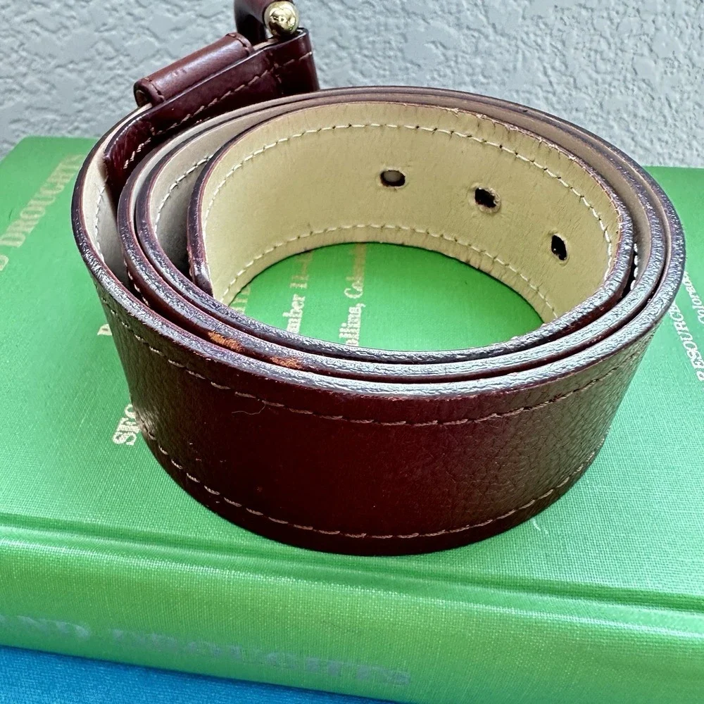 BANANA REPUBLIC Brown Made‎ In Italy Genuine Leather Belt Size Small Wide Preppy